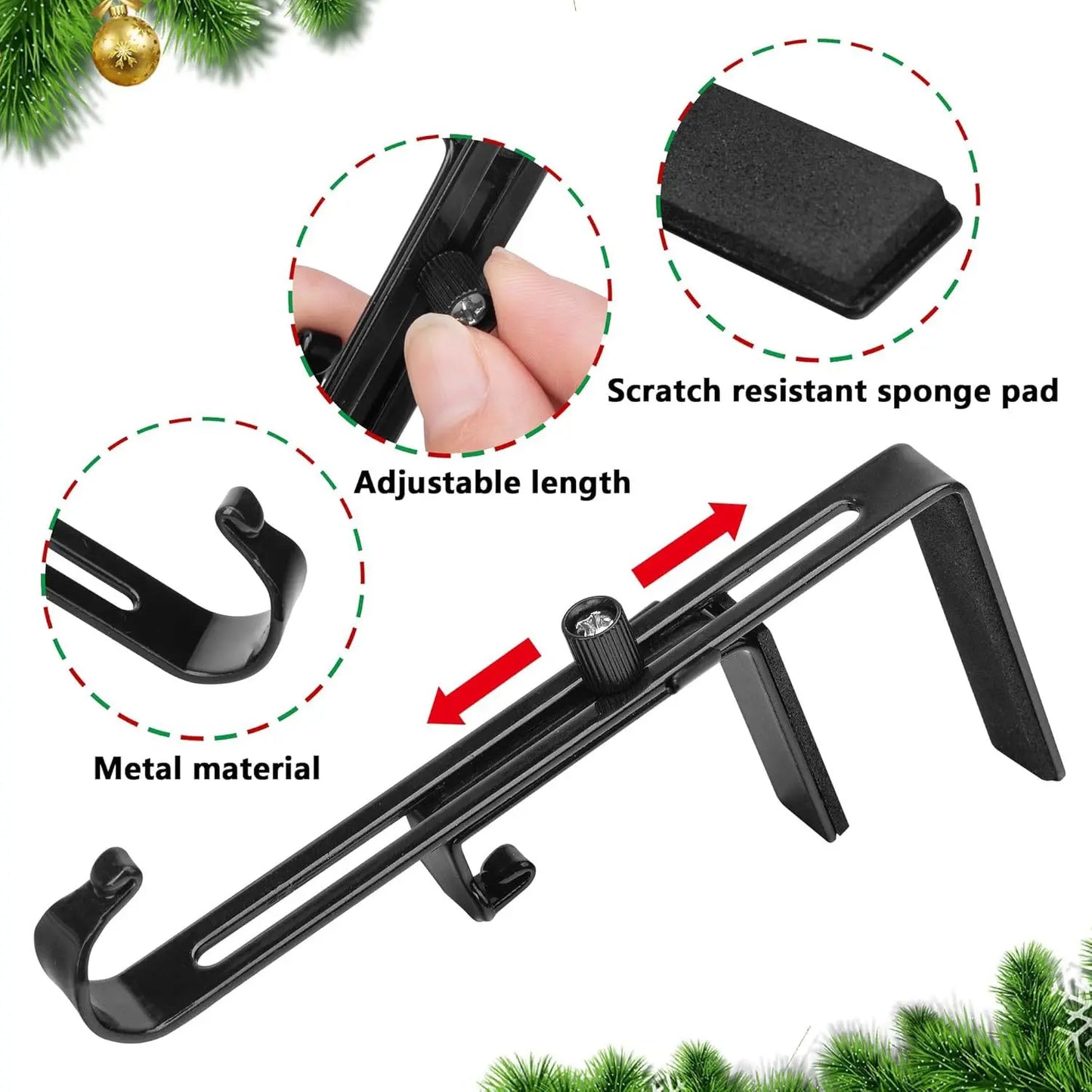 4Pcs Christmas Stockings Holder Hanger Metal Hooks for Hanging Stockings Stocking Holders for Mantle for Christmas Decoration